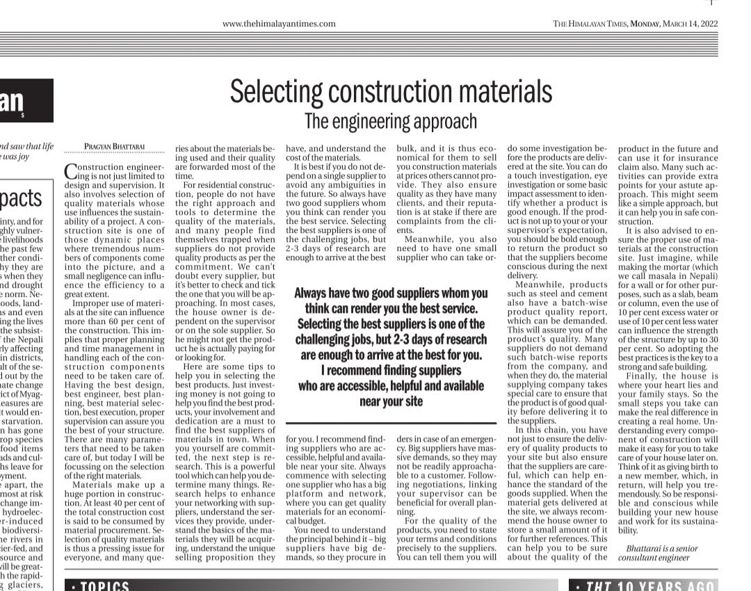 Clipping from The Himalayan Times e-paper